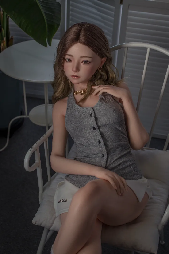 149cm (4ft11) B-Cup realistic skin texture Silicone Sex Doll Una, ROS Head #125b